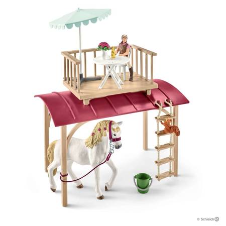 SCHLEICH 42415 PRZYCZEPA DO TAJNYCH SPOTKAŃ + koń ZESTAW