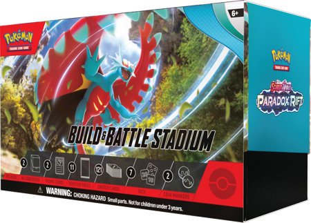 STADIUM 2 BUILD BATTLE BOX +karty PROMO 3 boostery Pokemon Paradox Rift ORYGINALNE KARTY