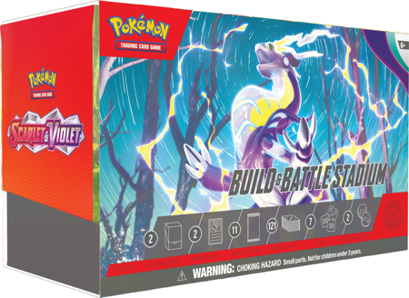 STADIUM 2 BUILD BATTLE BOX +karty PROMO 4 boostery Pokemon Scarlet & Violet ORYGINALNE KARTY