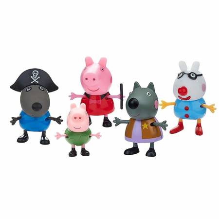 Świnka Peppa 5 FIGUREK PIĘKNE STROJE PEPPY figurka