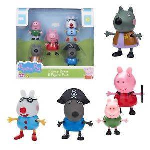 Świnka Peppa 5 FIGUREK PIĘKNE STROJE PEPPY figurka