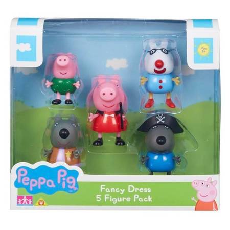 Świnka Peppa 5 FIGUREK PIĘKNE STROJE PEPPY figurka