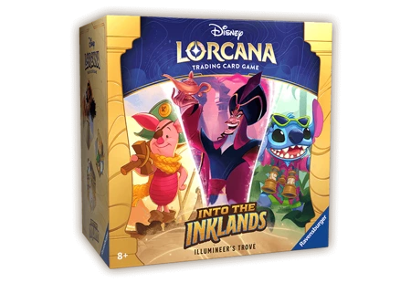 TROVE Disney Lorcana Inklands pudło karty kości Illumineers Fat Pack Bundle