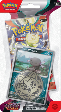 Wooper karta +MONETA +booster karty Pokemon TCG Checklane Obsidian Flames ORYGINALNE KARTY