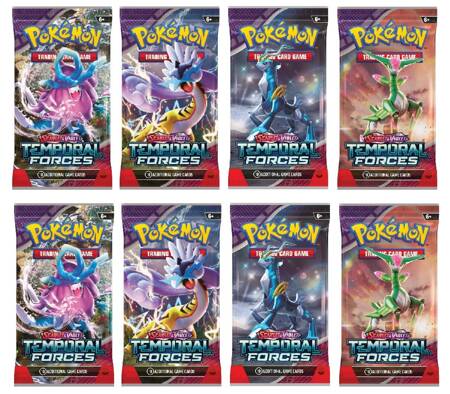 ZESTAW 8w1 Booster Temporal Forces Pokemon TCG saszetka karty ORYGINALNE