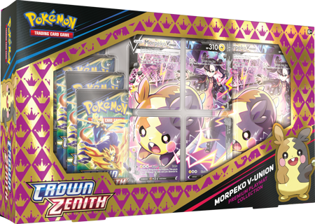 Zestaw Pokemon V UNION Morpeko 5x booster + MATA Crown Zenith ORYGINALNE KARTY